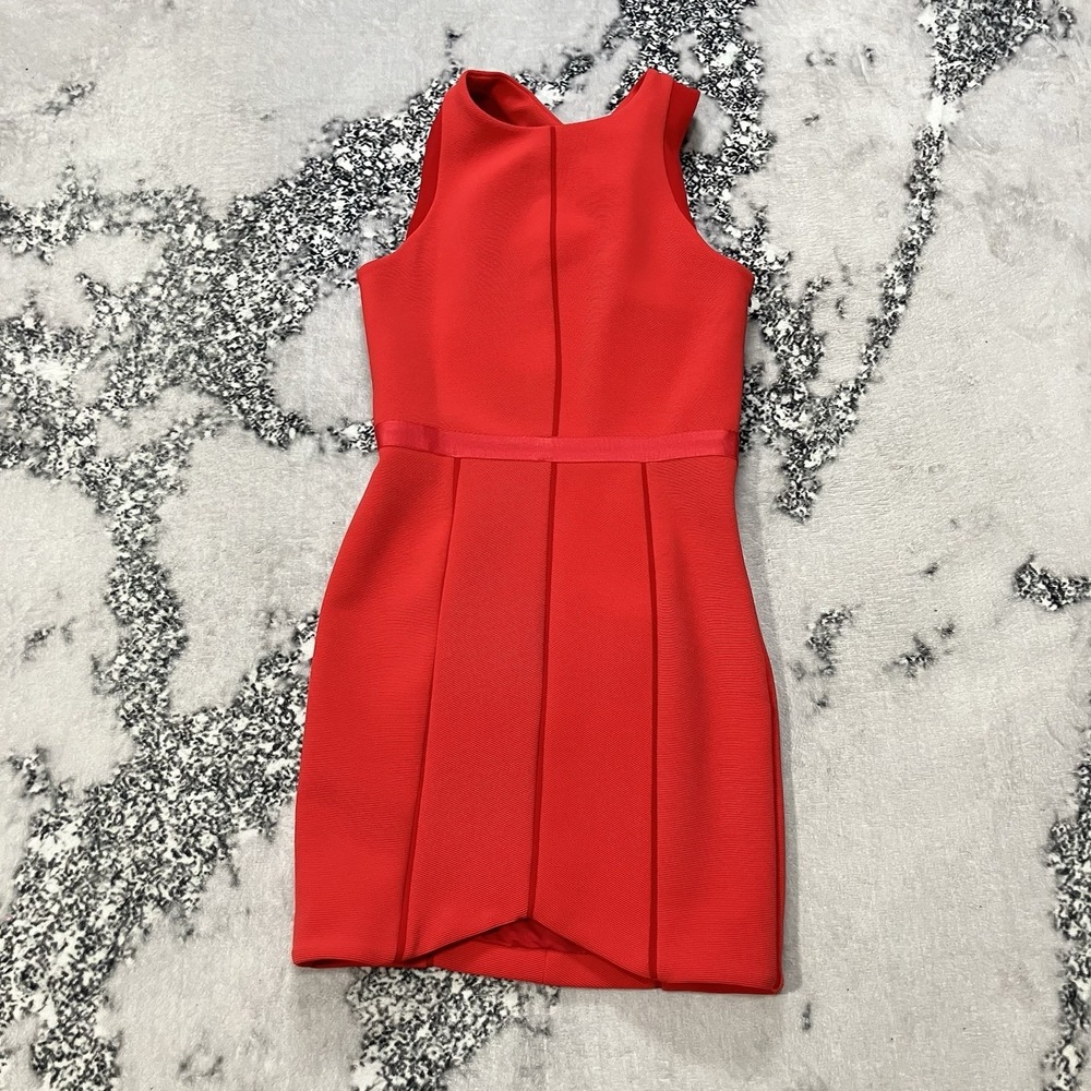 Ramy Brook Red Sleeveless Dress Womens Size 4 Structured Cocktail Occasion